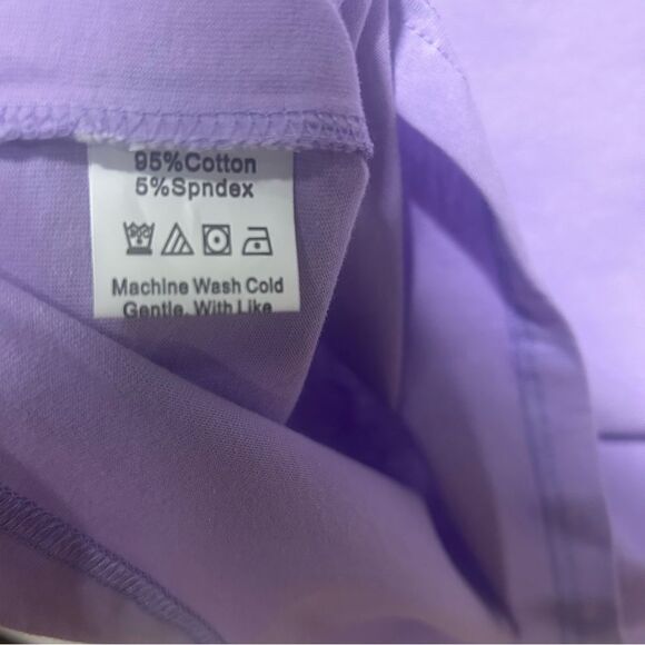 2/$20 Sleeveless Padded Strong Shoulder T-Shirt Crewneck Loose Tank Top Lavender - Picture 7 of 8